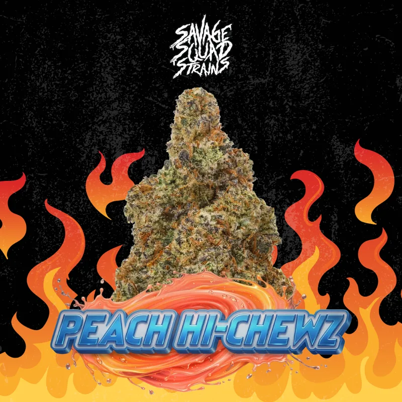 Savage Squad Strains | Peach Hi-Chewz | Flower | Indica |