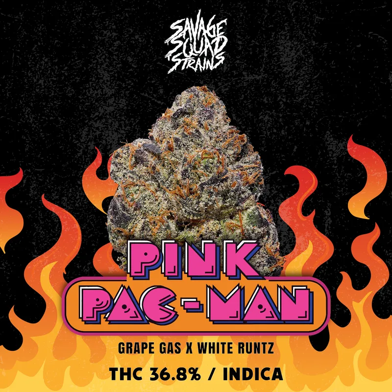 Savage Squad Strains | Pink Pacman | Flower | Indica |